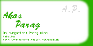 akos parag business card